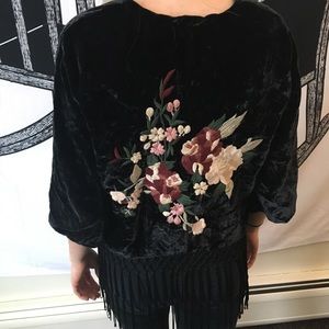 Black velvet shawl